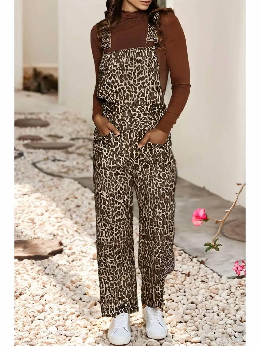 NEW LITTLE DAISY CLOSET leah denim overalls in leopard